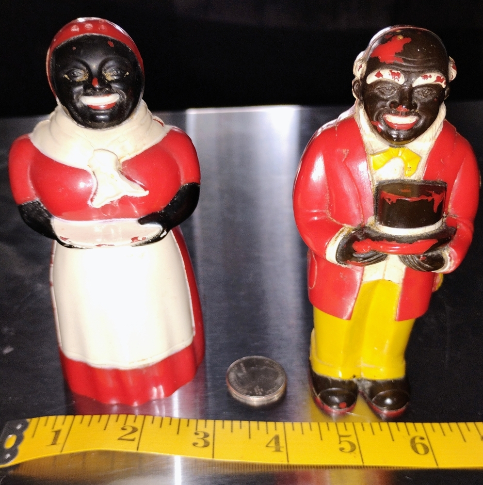 BIG Aunt Jemima Uncle Moses Taboo Americana Salt & Pepper Shakers BIG ONES RARE